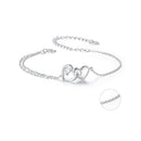 925 Sterling Silver Bracelet with Pave Setting CZ and White Gold Plating