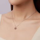 925 Sterling Silver Necklace with Natural Golden Sunstone, 40+5cm, Plated White Gold for Women