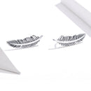 925 Sterling Silver Earrings - Oxidized Silver - 2.4cm x 0.7cm - Women