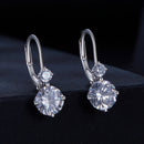 925 Sterling Silver Moissanite Earring with Pavé Setting, 6.5mm, for Women