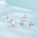 925 Sterling Silver Earrings with Pavé Setting CZ | Size 0.6*1.45cm for Women