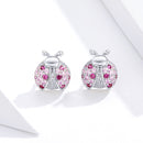 925 Sterling Silver Earrings with Pavé Setting CZ 1x0.9cm for Women