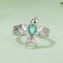 925 Sterling Silver Transparent Glass Ring for Women