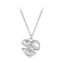925 Sterling Silver White Gold Plated 40cm+5cm Length CZ Necklace for Women