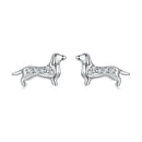 925 Sterling Silver Earrings with Pavé Setting and White Gold Plating for Women