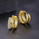 925 Sterling Silver Moissanite 0.06 Carat White Gold Plated Earrings for Women