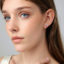 925 Sterling Silver Earrings with Pavé Setting CZ and White Gold Plating