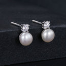 925 Sterling Silver Moissanite 0.1ct Freshwater Pearl Earrings for Women