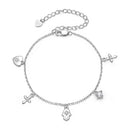 925 Sterling Silver Bracelet with Plated White Gold and Pavé Setting CZ