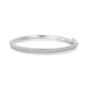 925 Silver & Platinum Pavé Setting CZ Bracelets, Size 17.0 mm for Women
