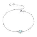 925 Sterling Silver Opal Bracelet for Women - Adjustable Size, Translucent Color