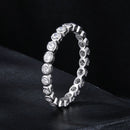 925 Sterling Silver 2mm Moissanite Ring Size 7 for Women