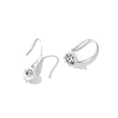 925 Sterling Silver Earrings with Pavé Setting and Platinum Plating