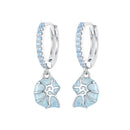 925 Sterling Silver Earrings with Nano Opal Stone and Enamel - 22x8mm
