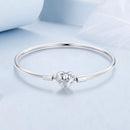 925 Sterling Silver White Gold Plated 17.0cm CZ Bracelet for Women