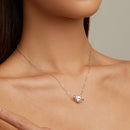 S925 Sterling Silver Adjustable Necklace with CZ Pendant for Women