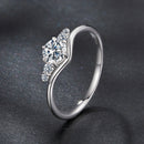 925 Sterling Silver Moissanite 0.15ct Ring Size 7 for Women