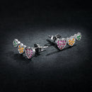 925 Sterling Silver Earrings with Pavé Setting and Plated Platinum, Size: 0.5*1.3cm, Women