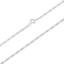 925 Sterling Silver 40cm Necklace with Plated White Gold