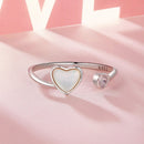 925 Sterling Silver Ring with Pavé Setting and White Shell