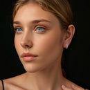 925 Sterling Silver Moissanite Earrings 0.1 Carat White Gold Plated 1.5x0.3cm Women