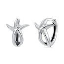 925 Sterling Silver Oxidized Silver Earrings 1.2*1.5cm for Women