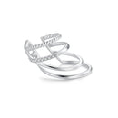 925 Sterling Silver Earrings with CZ and White Gold Plating