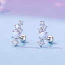 925 Sterling Silver Translucent Opal CZ Earrings for Women