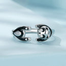 925 Sterling Silver Enamel Process Pavé Setting CZ Ring for Women
