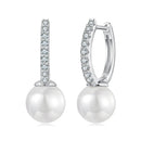 925 Sterling Silver Moissanite 0.15 Carat Earrings with Quality Shell Pearl for Women