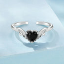 925 Sterling Silver Oxidized Pendant CZ Ring