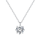 925 Sterling Silver Plated Platinum Moissanite Necklace 39+5cm for Women