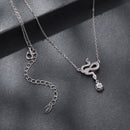 925 Sterling Silver Moissanite 0.50 Carat Necklace with CZ Pavé Setting in White Gold, 40+5cm for Women