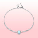 925 Sterling Silver Adjustable Bracelet with Translucent Opal and CZ for Women