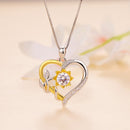 925 Sterling Silver Plated Gold Moissanite Necklace with Pavé Setting for Women