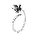 925 Sterling Silver Enamel Oxidized Silver Ring for Dogs