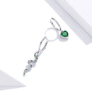 925 Sterling Silver Earrings with Pavé Setting CZ and Plated Platinum