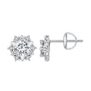 925 Sterling Silver 5.0mm Moissanite Earrings with CZ, 1.0cm for Women