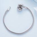 925 Sterling Silver Plated Platinum Bracelet with 3mm Rope for Women