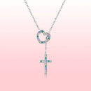 925 Sterling Silver Plated Necklace with Adjustable Length 42.5cm and CZ for Women