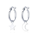 925 Sterling Silver Earrings 2.6x0.7cm for Women