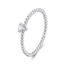 925 Sterling Silver Moissanite Ring Size 6 Plated White Gold