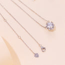 925 Sterling Silver Moissanite 1.0 Carat Necklace with Pavé Setting for Women
