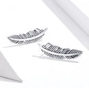 925 Sterling Silver Earrings - Oxidized Silver - 2.4cm x 0.7cm - Women