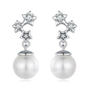 925 Sterling Silver Earrings with Quality Shell Pearl and CZ for Women
