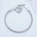 925 Sterling Silver 3.0mm Plated Platinum Bracelet Size 17.0 for Women