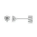 925 Sterling Silver Moissanite Earring 0.7cm White Gold Plated for Women