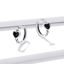 925 Sterling Silver Oxidized Enamel Earrings for Women - 1.2*0.5 cm
