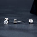 925 Sterling Silver Earrings with Moissanite in Style S, 0.5cm for Women