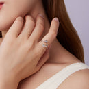 925 Sterling Silver Plated White Gold 0.7cm Flower Ring
